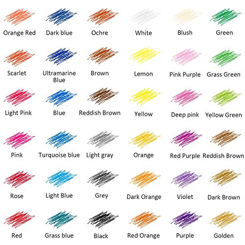 COVACURE Colouring Pencils Set 36 with Portable Canvas Pencil Wrap Case, Wood-Free Coloured Pencils with Sharpener for Children and Adults Drawing Colouring Books