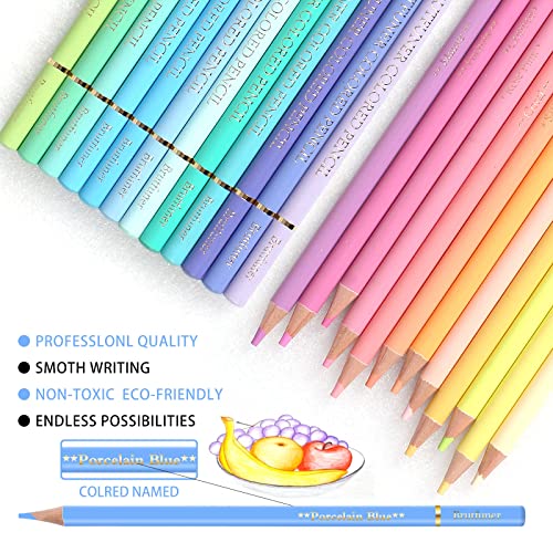 Efimeso Macaron 24 Artist Coloured Pencils, Pastel Pencils Colouring Pencils for Adults Colouring Books (24 Colours)