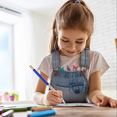 ThEast 30 Piece Rainbow Coloured Pencils, 4 in 1 Colouring Pencils for Kids Children, Multi Coloured Pencils for Adults Colouring, Drawing, Sketching, Pre-sharpened, Pencils for Party Bags