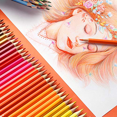 TOYESS 48 Professional Colouring Pencils Set with Portable Canvas Pencil Wrap Case, Wood-Free Coloured Pencils with Roll Up Canvas Pouch Package for Adults Colouring Books and Children Sketching
