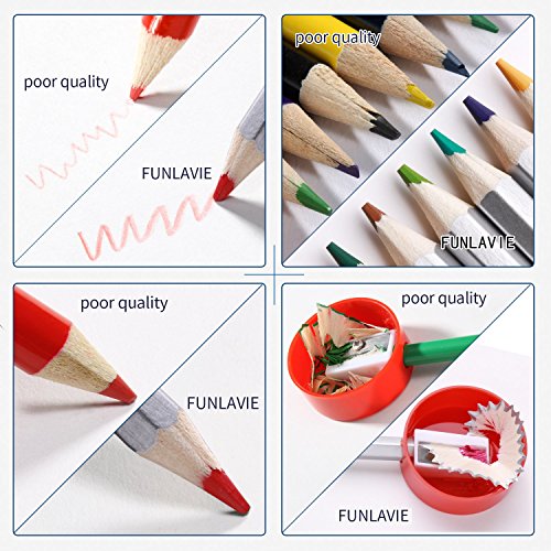 Colouring Pencils 24 Coloured Pencils Artist Sketch Colour Pencils for Adult Colouring Books by FUNLAVIE
