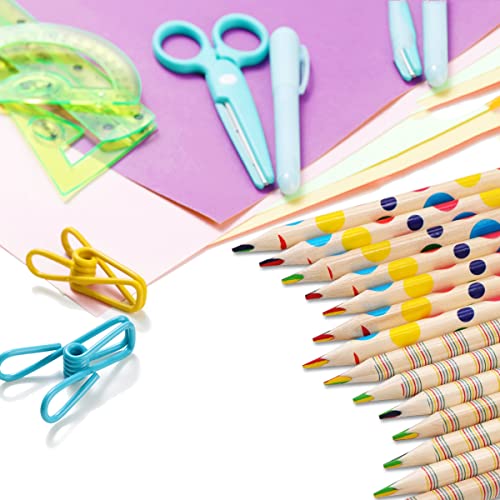 10pcs Colouring Pencils Rainbow Coloured Pencils With Pencil Sharpener, Wooden Colouring Pencils for Adults and Children, 4 in 1 Prismacolor Pencils Set With Vibrant Color Combinations