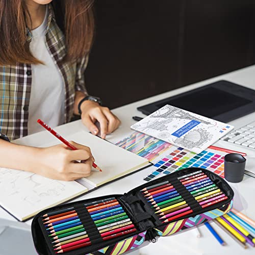 H & B Colouring Pencils 72 Colours Oil Based Coloured Pencils Drawing Set Professional Colouring Pencils Set with Colouring Book Art Sets for Adults Artists Beginners Kids