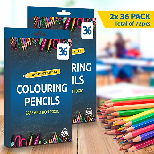 SOL 72 Colouring Pencils for Adults and Children | Coloured Pencils for Children Art & Craft Supplies |Pencil Crayons in 20 Assorted Pencil Colours | Colour Pencils | Artist Pencils