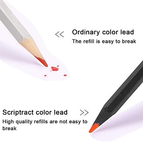 SCRIPTRACT Coloured Pencils Drawing 24 Pencils Colouring Pencils Artist Pencil Set Perfect for Adults Colouring and Children Sketching(24 colors)