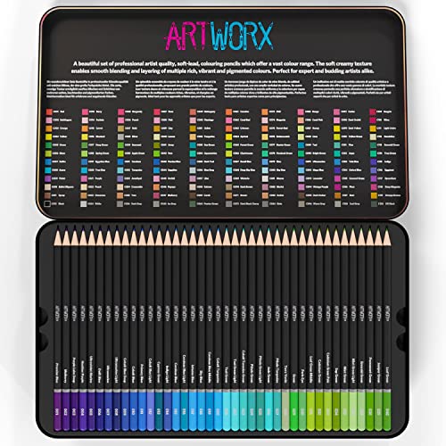 Artworx Premium Artist Colouring Pencils - 120 Coloured Pencils For Adults - Coloring Pencil Crayons Set