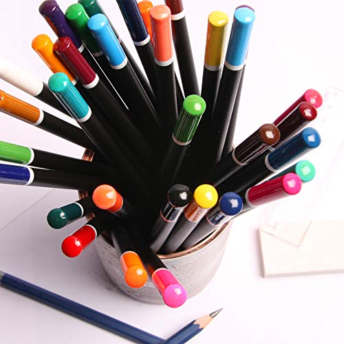 Coloured Pencil Set - (47 Pieces) 3.5 mm Artist Grade Drawing & Sketching Colored Pencils for Adults, Colouring, Professional Sketching with Travel Wrap Case