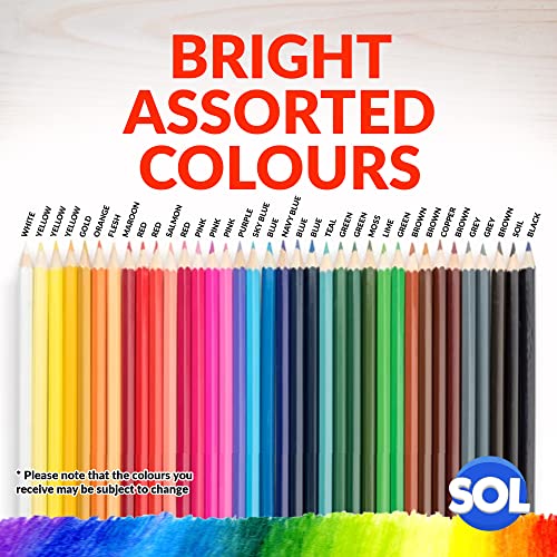 SOL 72 Colouring Pencils for Adults and Children | Coloured Pencils for Children Art & Craft Supplies |Pencil Crayons in 20 Assorted Pencil Colours | Colour Pencils | Artist Pencils