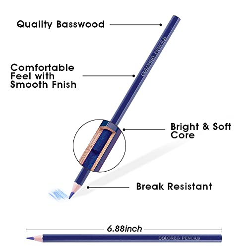 CYPER TOP 80 Colouring Pencils for Adults, Soft Core Coloured Pencils Set for Children, Beginners, and Artists, Professional Drawing Pencils Set Art Supplies for Blending, Sketching