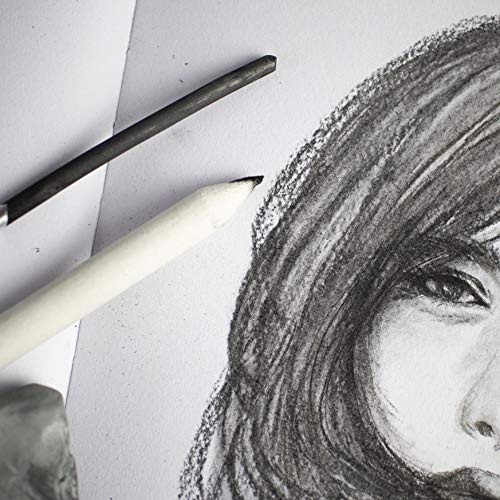 MONT MARTE Charcoal Pencils Set – 10 pieces in different Sizes – Black Charcoal Pencils for Drawing – Ideal Drawing Pencils in Aluminium Case – Sketching Pencils perfect for impressive Drawings