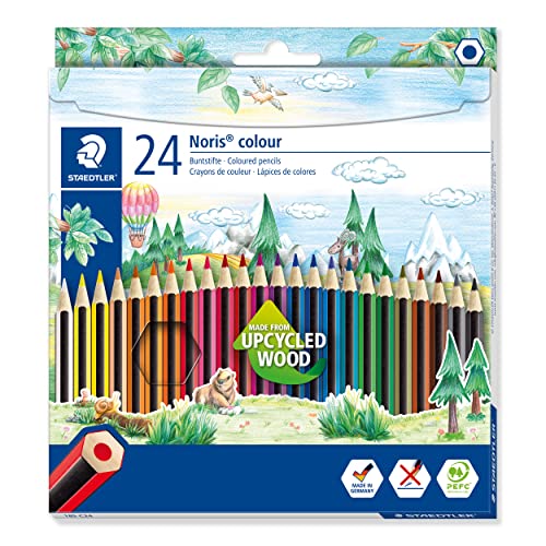 STAEDTLER 185 C24 Noris Colour Colouring Pencils - 24 Assorted Colours (Pack of 24)