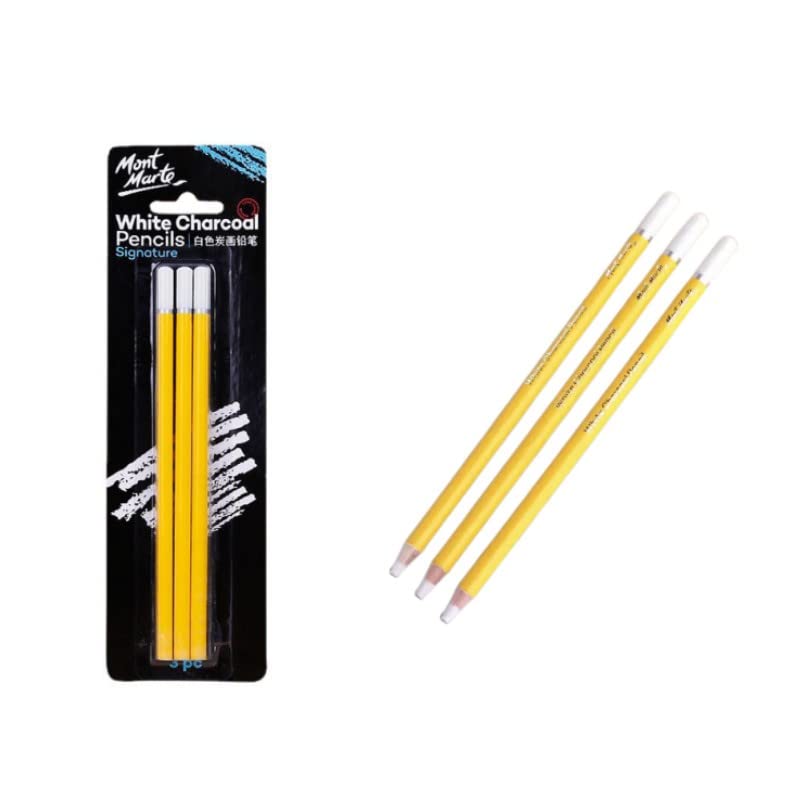3 Pcs White Charcoal Pencils White Pencil Artist Sketch Drawing Pencils Set Professional Sketching Drawing Pencils Tools for Fine Art Supplies