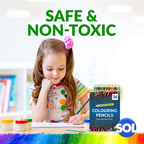 SOL 36 Colouring Pencils for Adults and Children | Coloured Pencils for Children Art & Craft Supplies |Pencil Crayons in 20 Assorted Pencil Colours | Colour Pencils | Artist Pencils