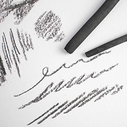 MONT MARTE Charcoal Pencils Set – 10 pieces in different Sizes – Black Charcoal Pencils for Drawing – Ideal Drawing Pencils in Aluminium Case – Sketching Pencils perfect for impressive Drawings