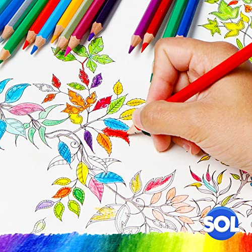 SOL 36 Colouring Pencils for Adults and Children | Coloured Pencils for Children Art & Craft Supplies |Pencil Crayons in 20 Assorted Pencil Colours | Colour Pencils | Artist Pencils