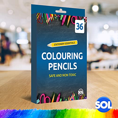SOL 36 Colouring Pencils for Adults and Children | Coloured Pencils for Children Art & Craft Supplies |Pencil Crayons in 20 Assorted Pencil Colours | Colour Pencils | Artist Pencils