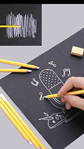 3 Pcs White Charcoal Pencils White Pencil Artist Sketch Drawing Pencils Set Professional Sketching Drawing Pencils Tools for Fine Art Supplies