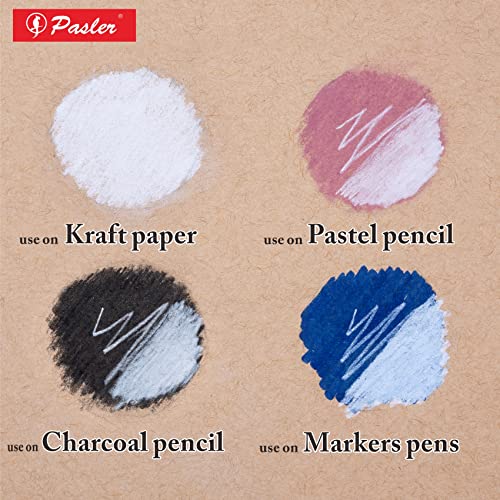 Pasler white charcoal pencils kit- 3 different grades soft,medium,hard and a sharpener,great for make you carbon sketches contrast better and highlight the highlights (set of 4)
