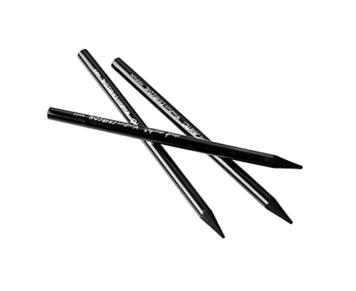 MONT MARTE Charcoal Pencils Set - 3 pieces - Black Charcoal with different degrees of hardness - Ideal Charcoal Pencils for impressive drawings - Perfect for Beginners, Professionals and Artists