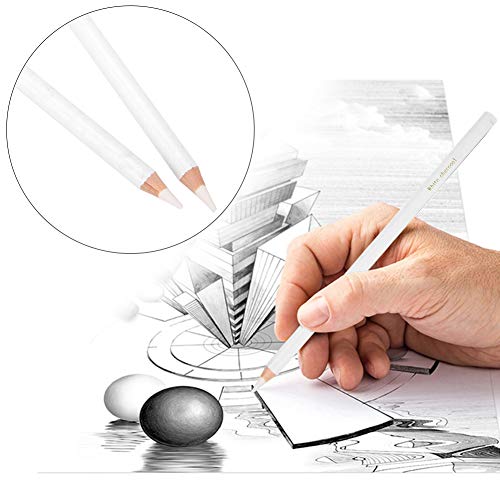 Yosoo Health Gear 3 Piece White Charcoal Pencil for Drawing, Professional Sketching Pencil for Highlight Drawing Art Design, Pen Stationery Art Painting Supplies