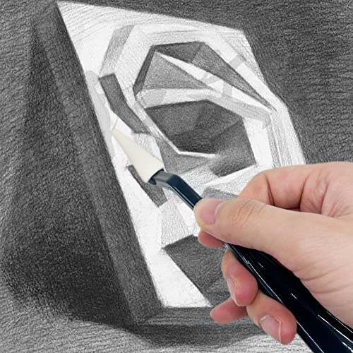 TSHAOUN 4 PCS Sketch Wiper, Paper Art Blenders Sketch, Sketch Wiper Set with 40 Sponge Heads, Kneaded Eraser, Painting Eraser, Art Student Sponge, for Sketch Drawing and Detail Painting (4)