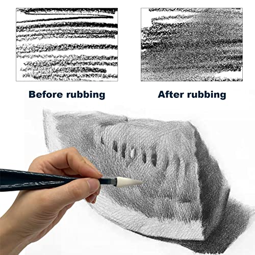 TSHAOUN 4 PCS Sketch Wiper, Paper Art Blenders Sketch, Sketch Wiper Set with 40 Sponge Heads, Kneaded Eraser, Painting Eraser, Art Student Sponge, for Sketch Drawing and Detail Painting (4)