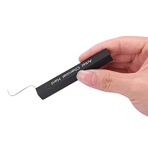 Compressed Charcoal Sticks for Drawing, 6 PCs Break-Resistant Sketch Charcoal Pencils Set Black Square Soft/Medium/Hard Graphite Pencil for Drawing Painting Art Set for Students Beginners Kids Artist