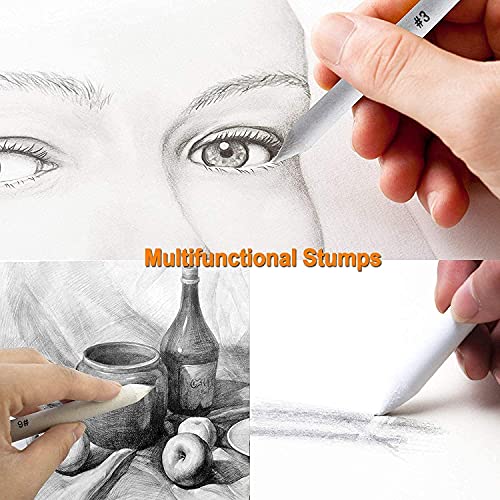 Bavzerko 42 Pieces Artist Blending Stump and Tortillion Art Blenders for Student Sketch Drawing Gift for School Opening Season