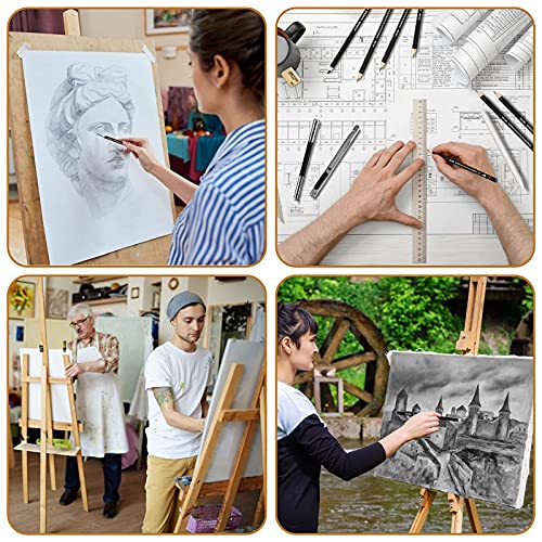 Professional 27 Pcs Sketching Pencils Set, Drawing Art Pencils with Eraser Extender Canvas Pencil Case 3H HB 2B 4B 6B 8B for Sketch Artist Beginners Kids Adults Everyday Office Use