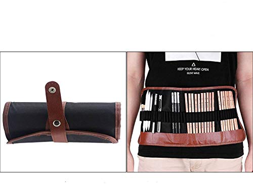 Heshengping Sketch Drawing Pencil Set for Beginners Children Kids Teens Adults Artists Art Supplies Artist Sketch Kit Canvas Roll up Pencil Case with Pencils Charcoal Pencils and Accessories