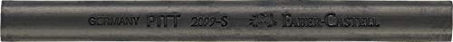 Faber-Castell Pack of 3 Compressed PITT Charcoal Sticks, Intensive Black, Soft