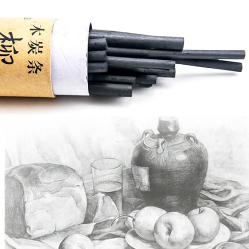 MINIEASE 25 Pcs Charcoal Drawing Pencils Willow Charcoal Sticks Graphite Sticks for Artists for Professionals Students and Hobbyists 5-8mm (millimeters, 5-8mm) (millimeters, 5-8mm)