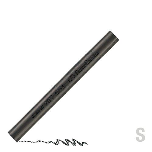 Faber-Castell Pack of 3 Compressed PITT Charcoal Sticks, Intensive Black, Soft