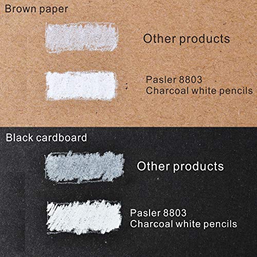 Pasler white charcoal pencils - Set of 3 pcs highlight sketch white pencil