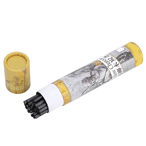 Garosa 25Pcs Artist Charcoal Willow Charcoal Sticks Vine Sketch Charcoal Pencils for Artist Sketching and Drawing, 2-4mm Dia, 130mm Length (7334)