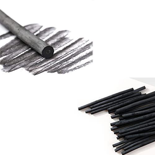 HJYZY 25 pcs Willow Charcoal Sticks for Sketching and Drawing 3-5mm