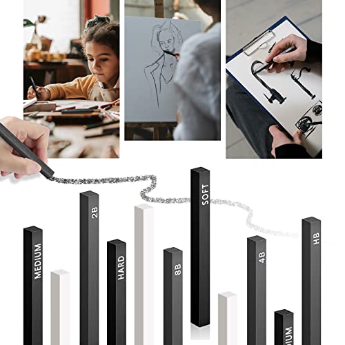 18Pcs Compressed Charcoal Square Strips Graphite Sketch Charcoal Sketch Charcoal Pencil Create Sketches Shadows Compressed Charcoal Sticks Charcoal Drawing Sticks Set Suitable for Artists Beginners