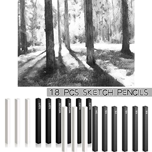 18Pcs Compressed Charcoal Square Strips Graphite Sketch Charcoal Sketch Charcoal Pencil Create Sketches Shadows Compressed Charcoal Sticks Charcoal Drawing Sticks Set Suitable for Artists Beginners