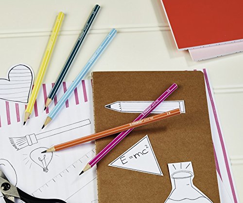 Graphite Pencil - STABILO pencil 160 - Pack of 3 - pink, blue, orange - HB