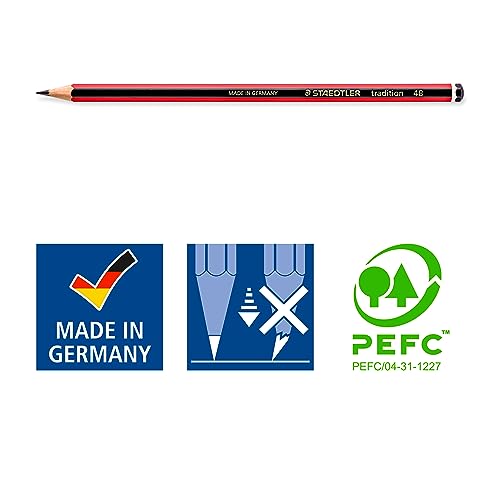 STAEDTLER 110-4B Tradition Graphite Pencil for Drawing & Sketching - 4B (Box of 12)