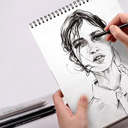 MiSevteen 6pcs Charcoal Pencils for Drawing and 3pcs Eraser Pen Charcoal Pencils Sketching Set Woodless Graphite Pencils Professional Sketch Pencils for Drawing Beginners Artists Children