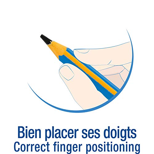 BIC Kids Jumbo Triangular Learner Pencils with Blue Barrels, Extra Large HB Graphite Pencils, Pack of 12