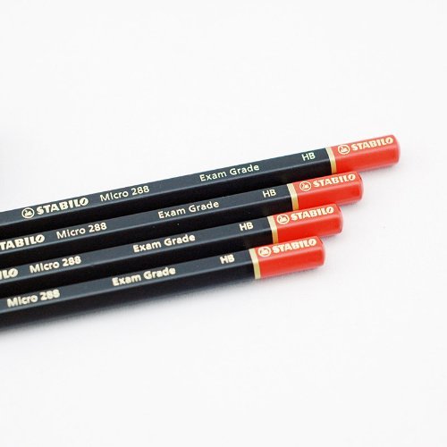 Graphite Pencil - STABILO Exam Grade - Pack of 4 + Eraser + Sharpener - HB