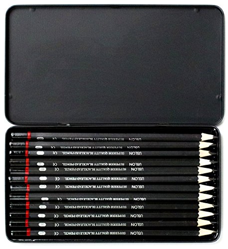 Professional Sketch and Drawing pencils set,Art Pencil(8B-2H). (12-Count)