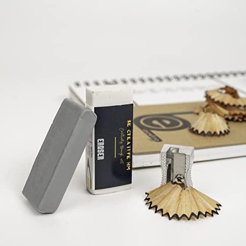 BE CREATIVE HM Sketching and Drawing Pencils Sketch Pencil set (20 Graded graphite Pencils), with putty rubber, Eraser, Sharpener & metal case. Artist Pencil for Kids & Adults. (9B to 9H)