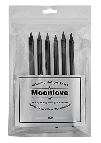 6 Packed Woodless Graphite Pencil, Charcoal Sticks Soft Pencil Set, No Wood Pencils HB 2B 4B 6B 8B EE for Artist Beginner Graphite Drawing Writing Doodling Gift