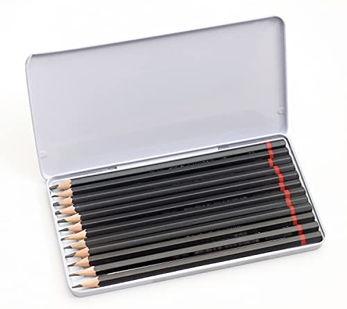 Liquidraw Drawing Pencils Set of 12, Graded Pencils For Artists, Sketching, Art, Sketch (8B-2H) Graphite Hard & Soft Pencil Set
