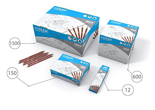 Eziglide HB Graphite School Pencil, Pack of 12 Hexagonal Pencils with Break Resistant Super Bonded HB Leads, Ideal for use at School in the Classroom, Home or the Office