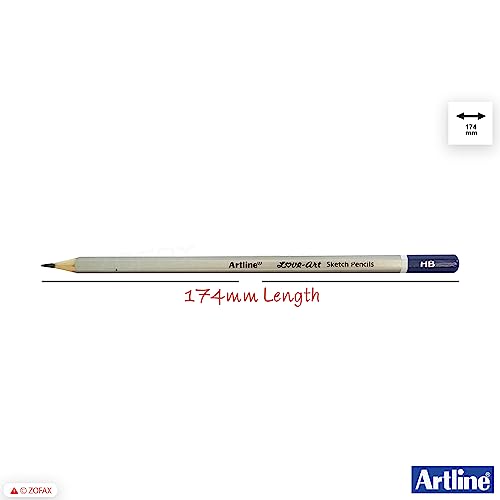 6 Artline Graded Pencils Artists Soft Graphite Drawing Sketching Pencils (HB-10B)