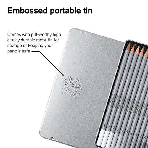 Winsor & Newton 490008 Studio Collection Graphite Pencils, Set of 12, Professional Quality for Artists, for Sketching, Writing and Drawing